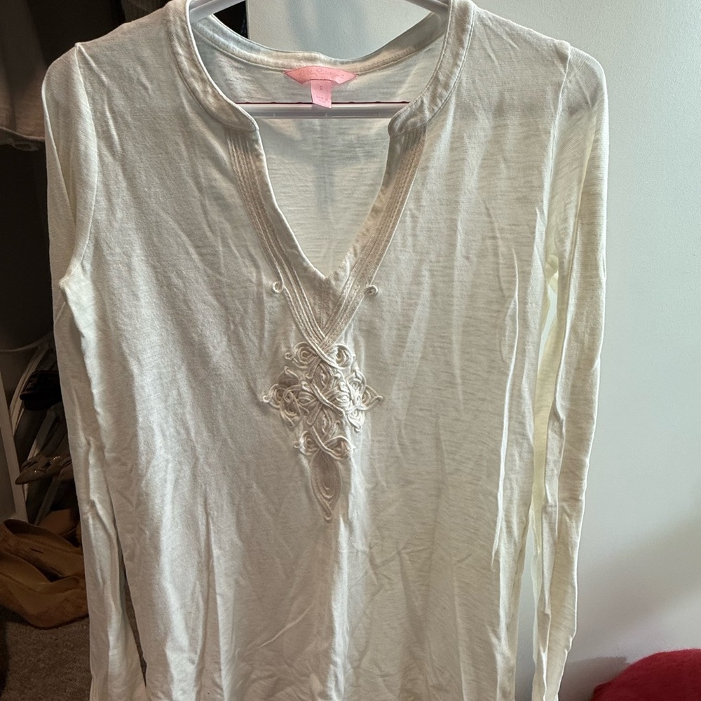 Lil Pulitzer Elegant White Embroidered Women's Top